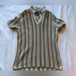 H&M Striped Knit Polo Shirt